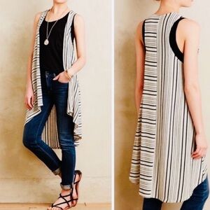 Anthropologie Sunday in Brooklyn Black & White Striped Gillie Vest size L